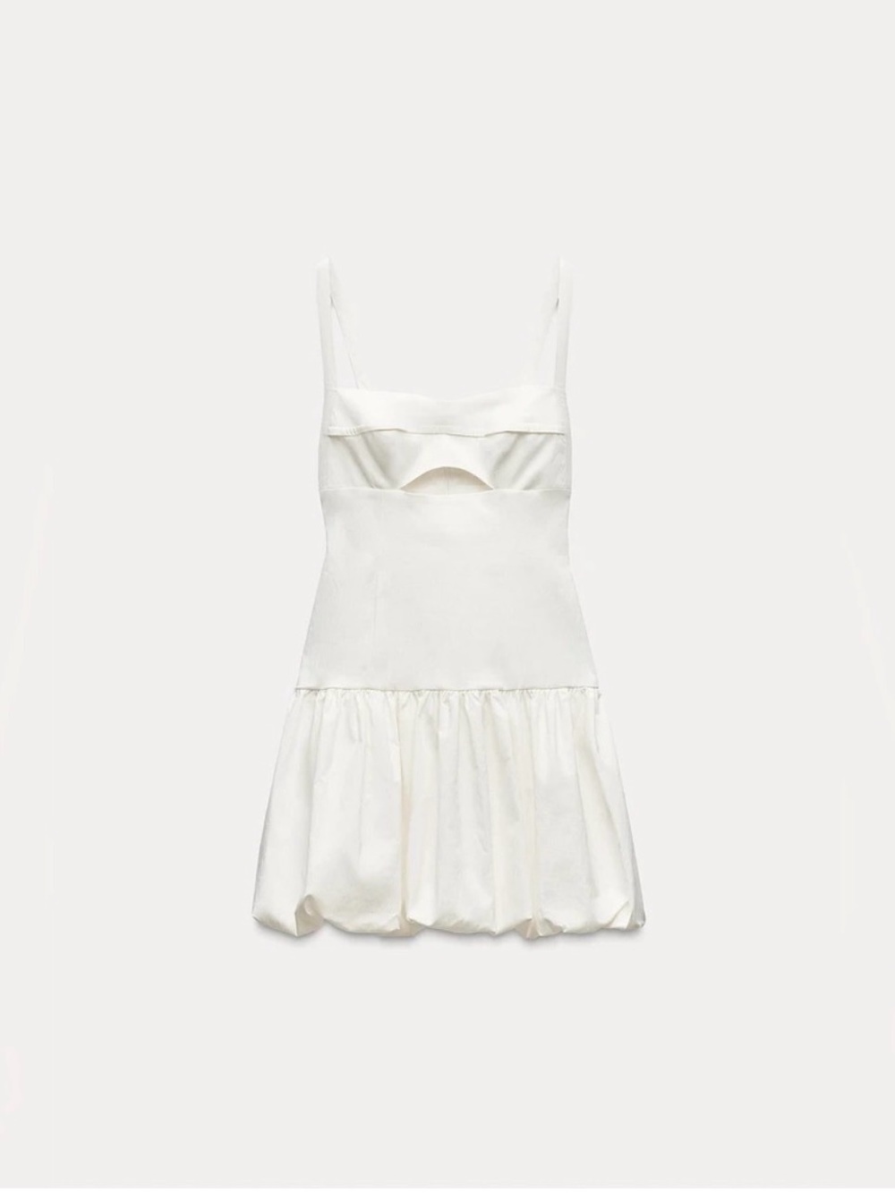 BNWT Zara BALLOON White Strappy Cutout Bubble Hem Mini Dress SZ SMALL - Picture 11 of 14